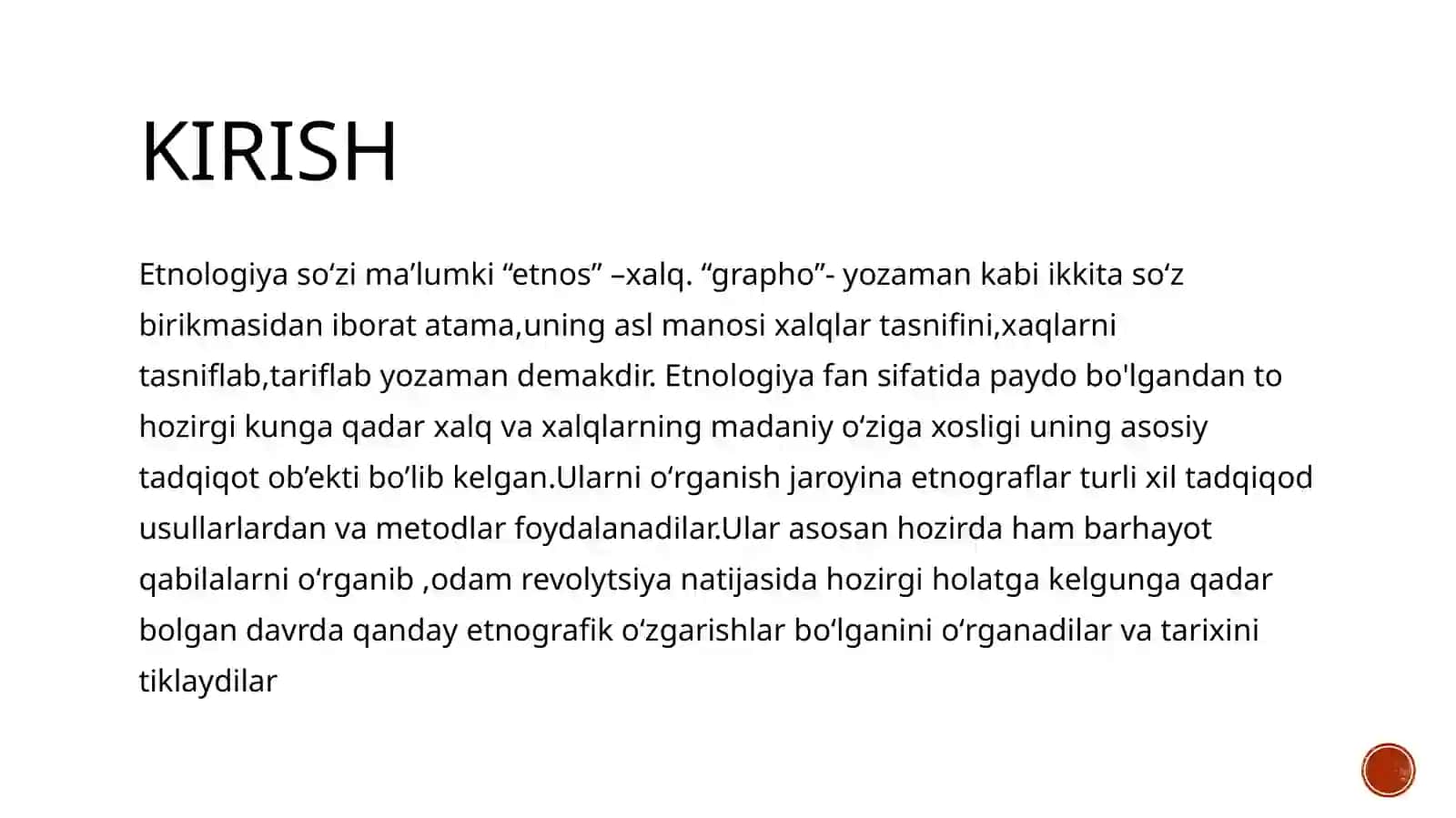 Etnologiyaga oid maxsus atamalar Va fanning tadqiqot usullari 3
