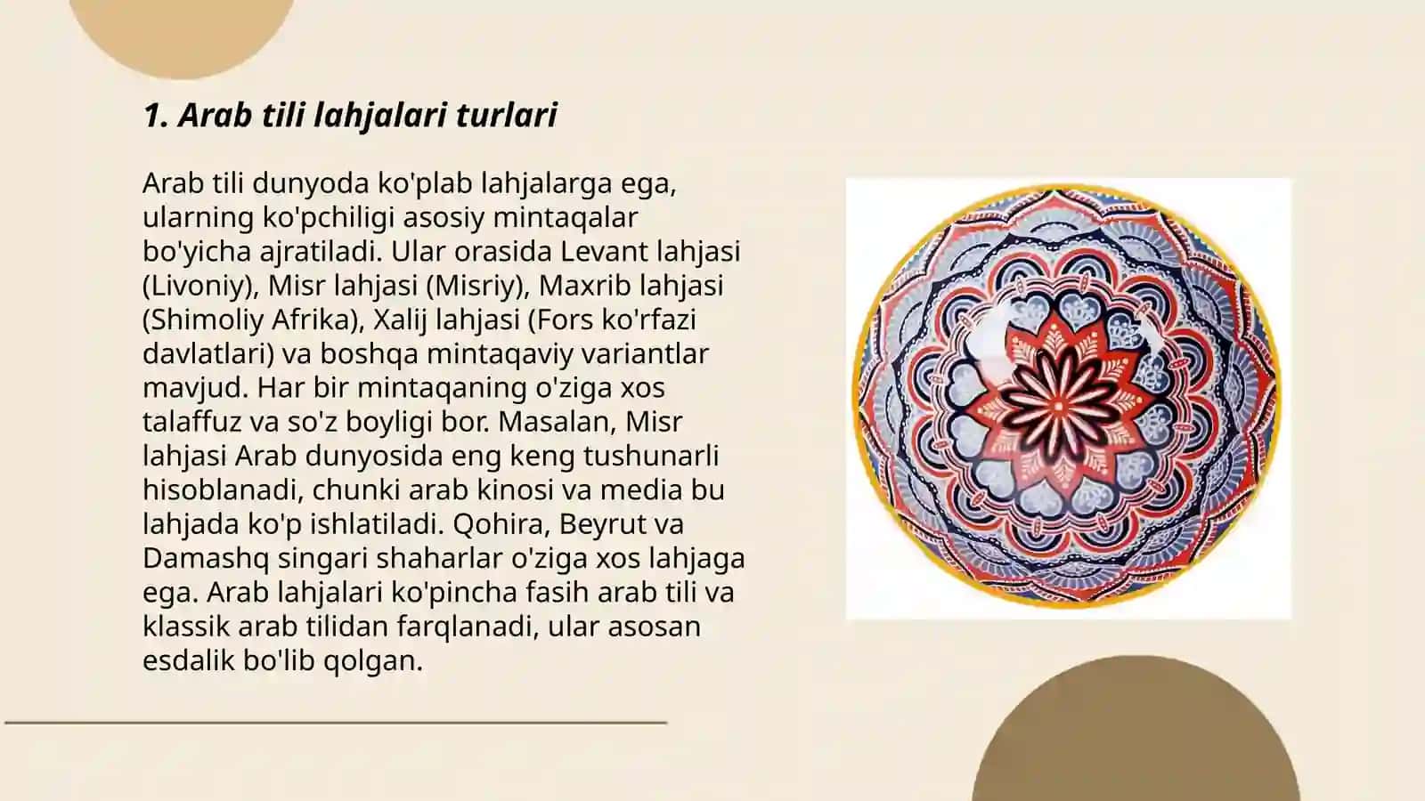 Arab tilining lahjalari haqida 3