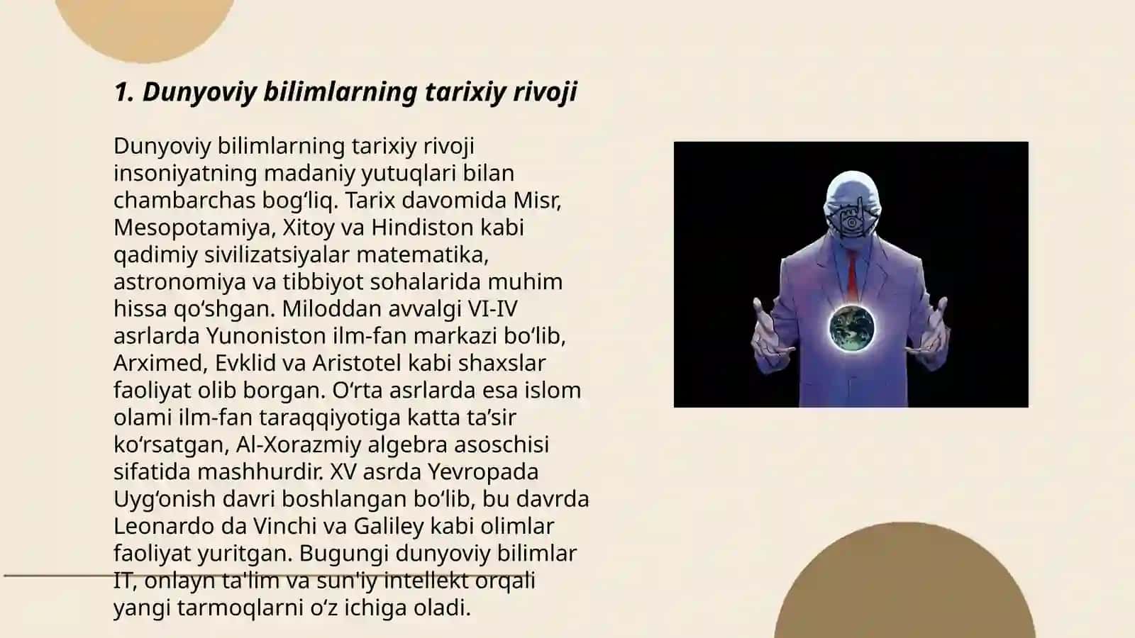 Dunyoviy bilimlar rivoji va falsafiy tafakkur 3