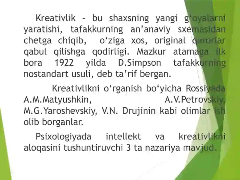 INTELLEKT VA KREATIVLIK NAZARIYASI 3