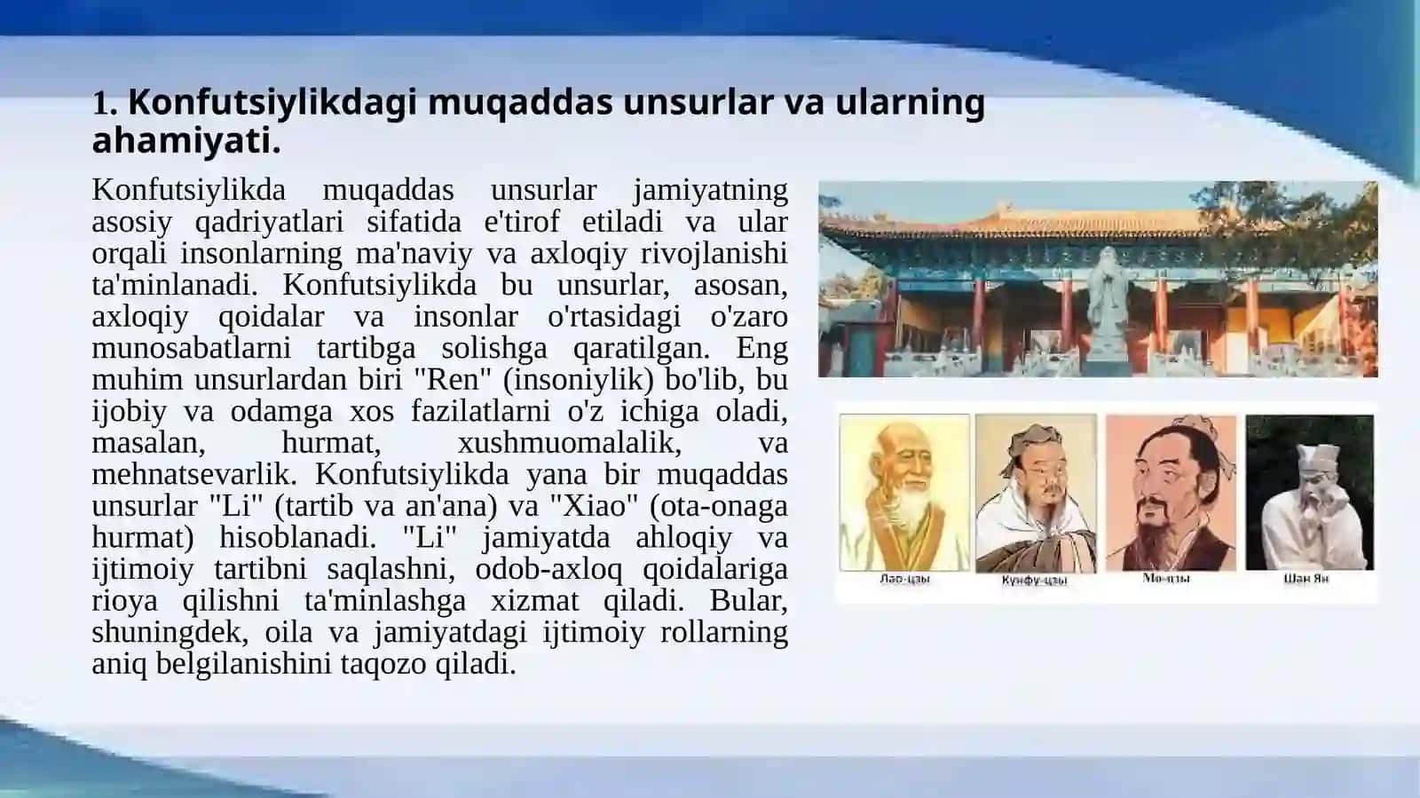 Konfutsiylikda Muqaddas Sunlar va Ular O'rtasidagi O'zlash Amallari 3
