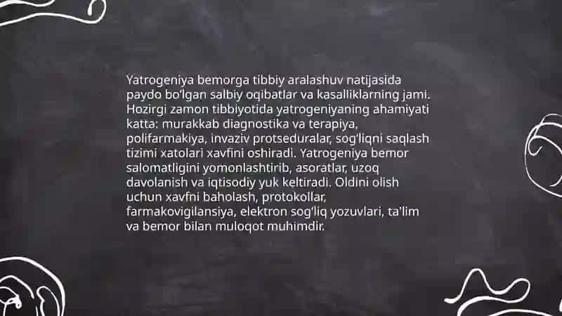 Hozirgi zamon tibbiyotida yatrogeniya muamolari 3