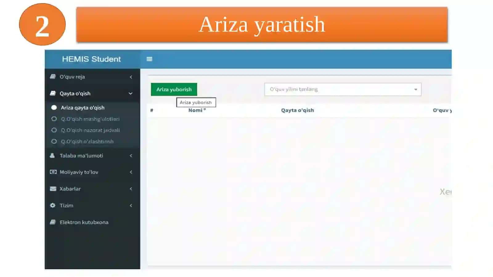 QAYTA O’QISHGA ARIZA TOPSHIRISH 3