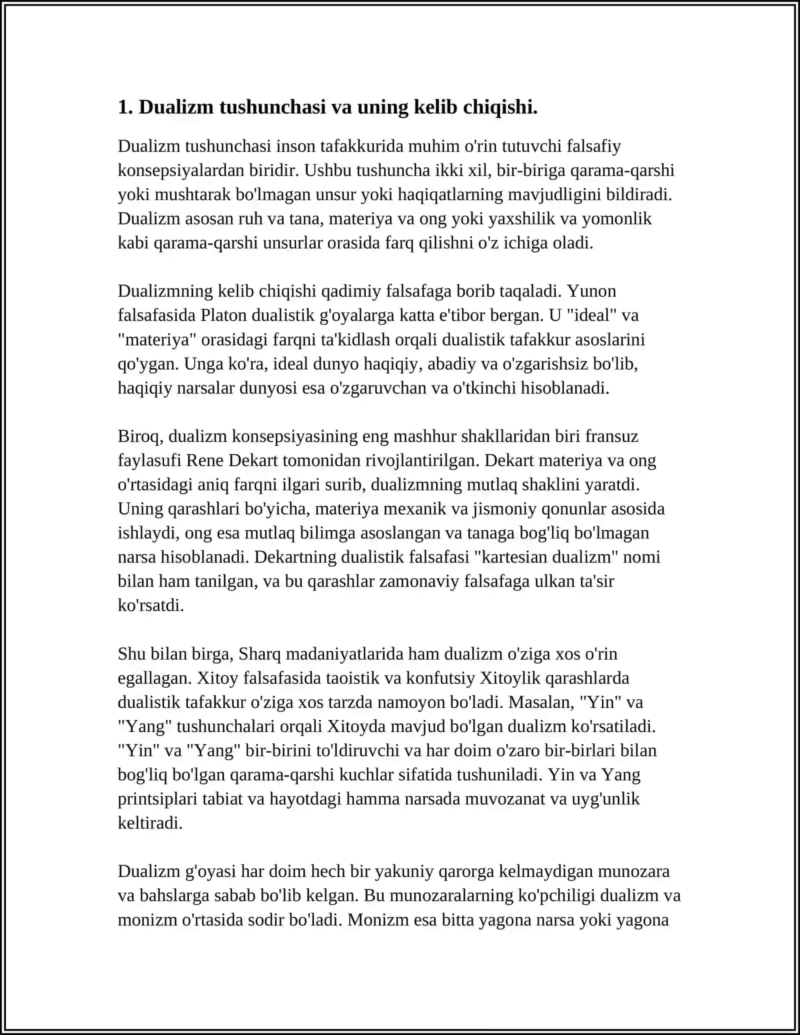 Dualizm tushunchasi va uning kelib chiqishi 3