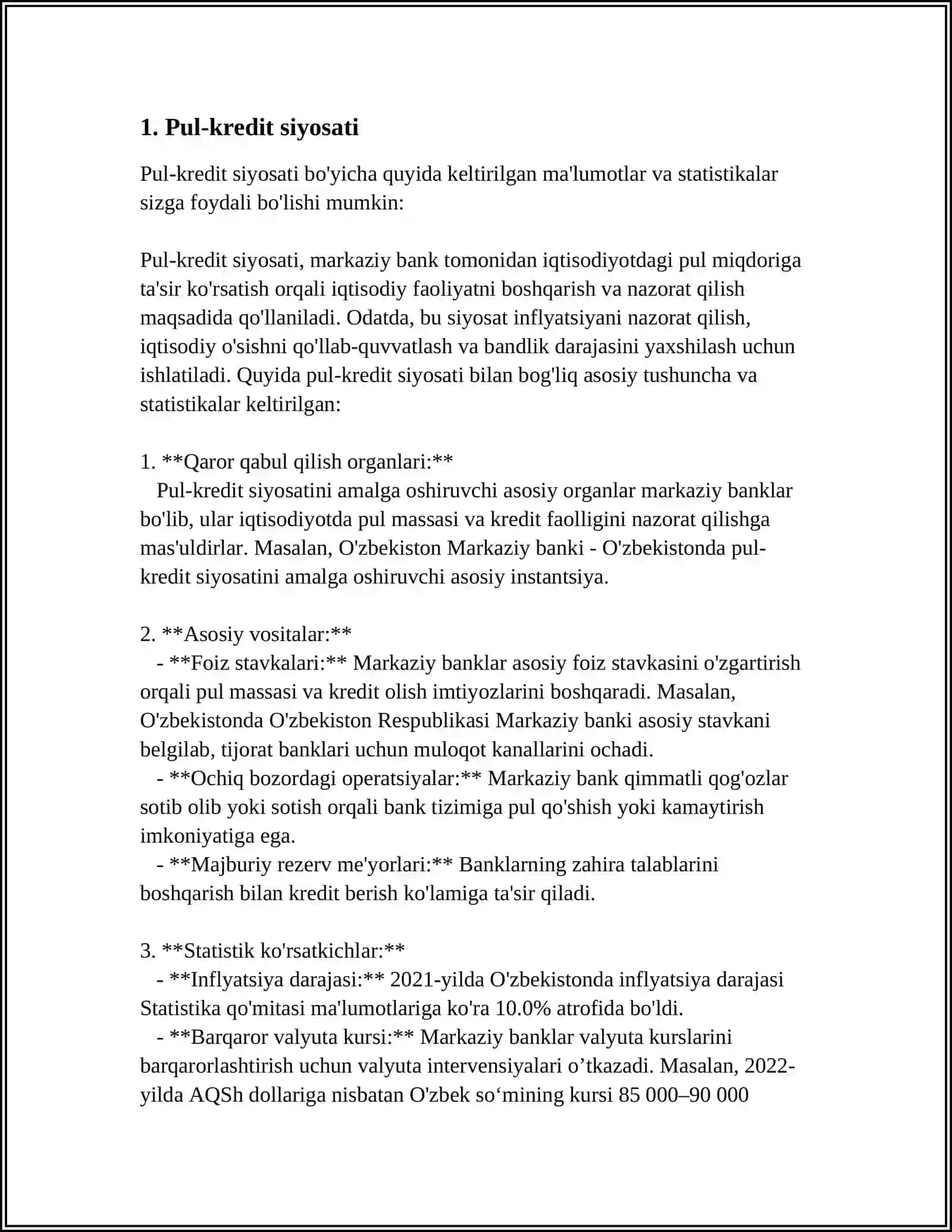 INFLYATSIYAGA QARSHI SIYOSAT 3