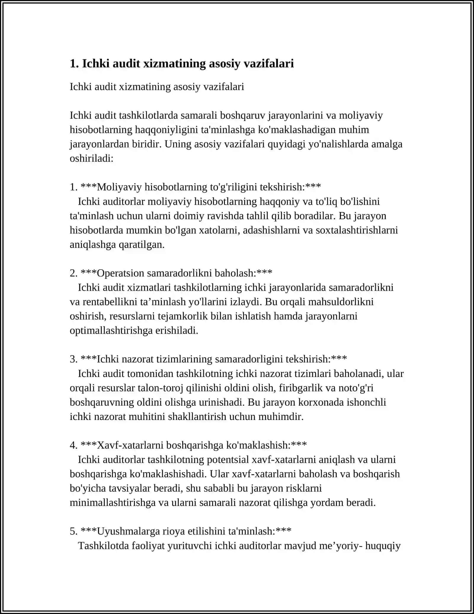 ICHKI AUDIT XIZMATINING MAJBURIYATLARI 3