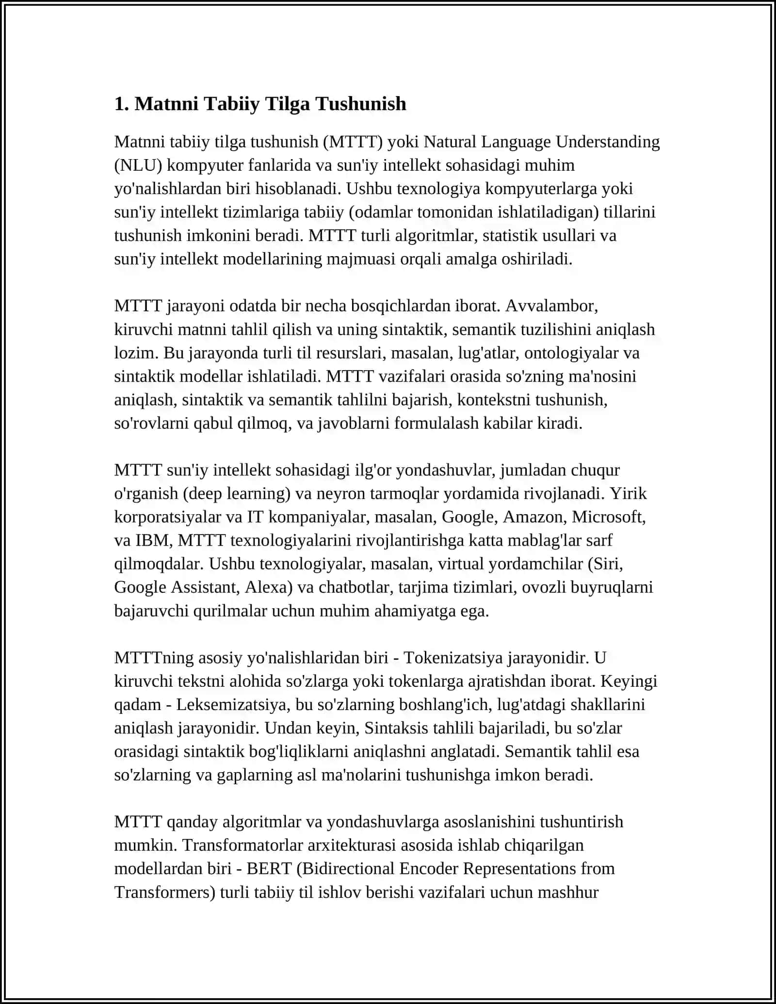 MATNLI AXBOROTNI QAYTA ISHLASH TEXNIKASI 3