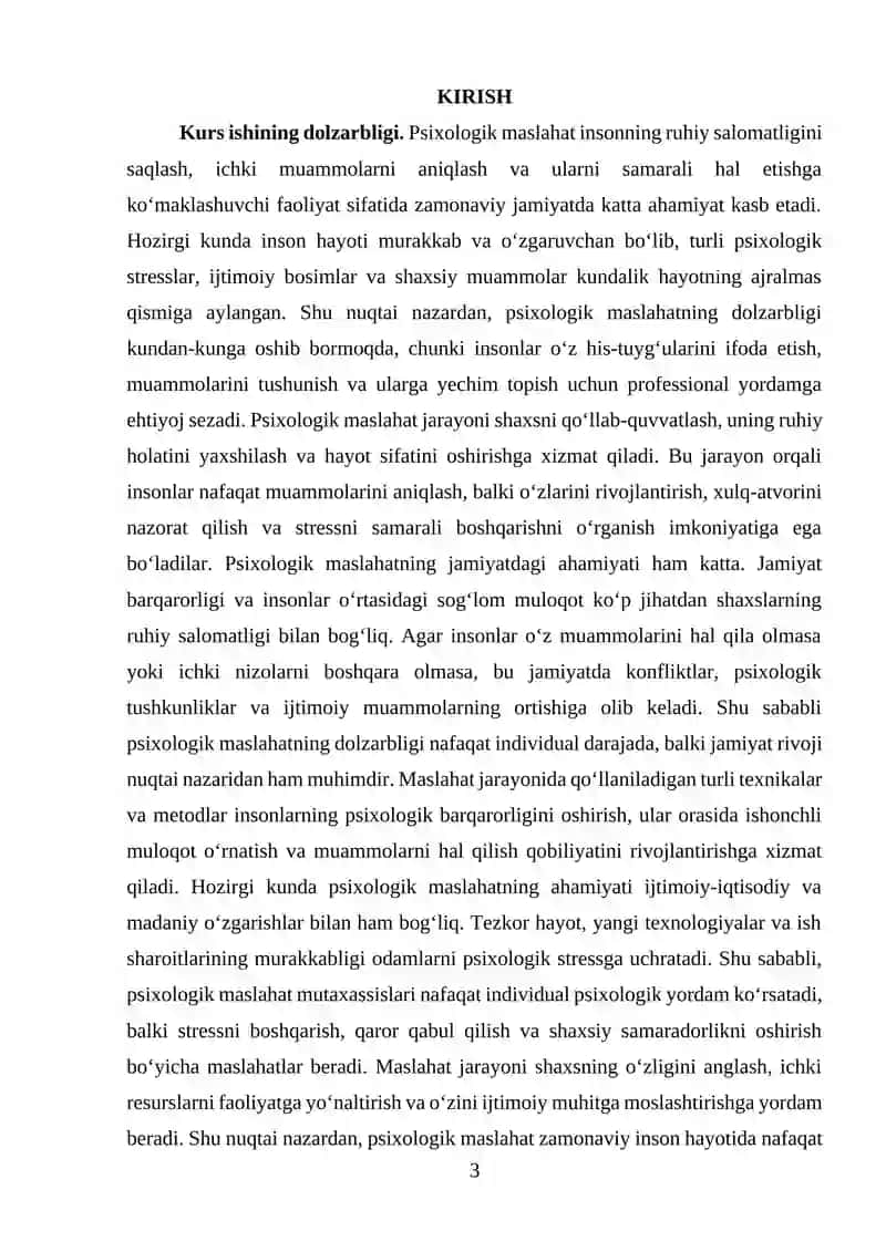 Psixologik maslahat: Bosqichlari va texnikalari 3