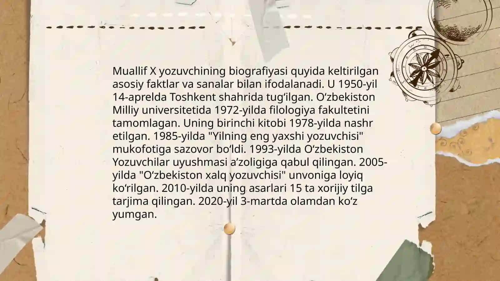 Yozuvchi hayoti va ijodi 3