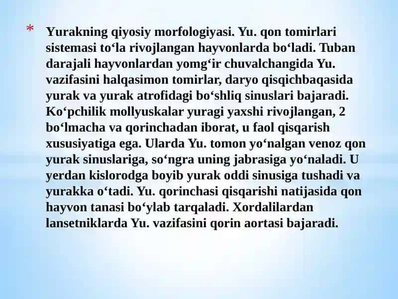 YURAK,QON VA QON AYLANISH SISTEMASI 3