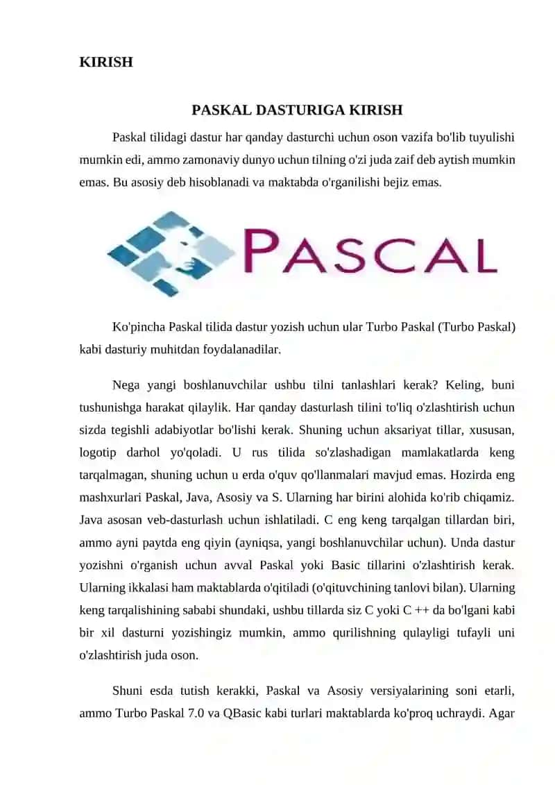 Paskal dasturlash tilida sodda masalalarni dasturlash 3