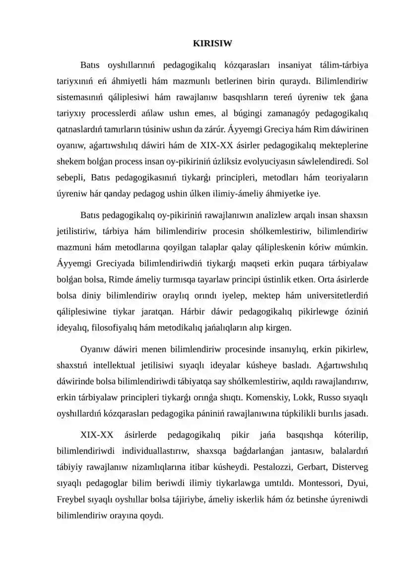 BATÍS OYShÍLLARÍNÍŃ PEDAGOGIKALÍQ QARAWLARÍ 3
