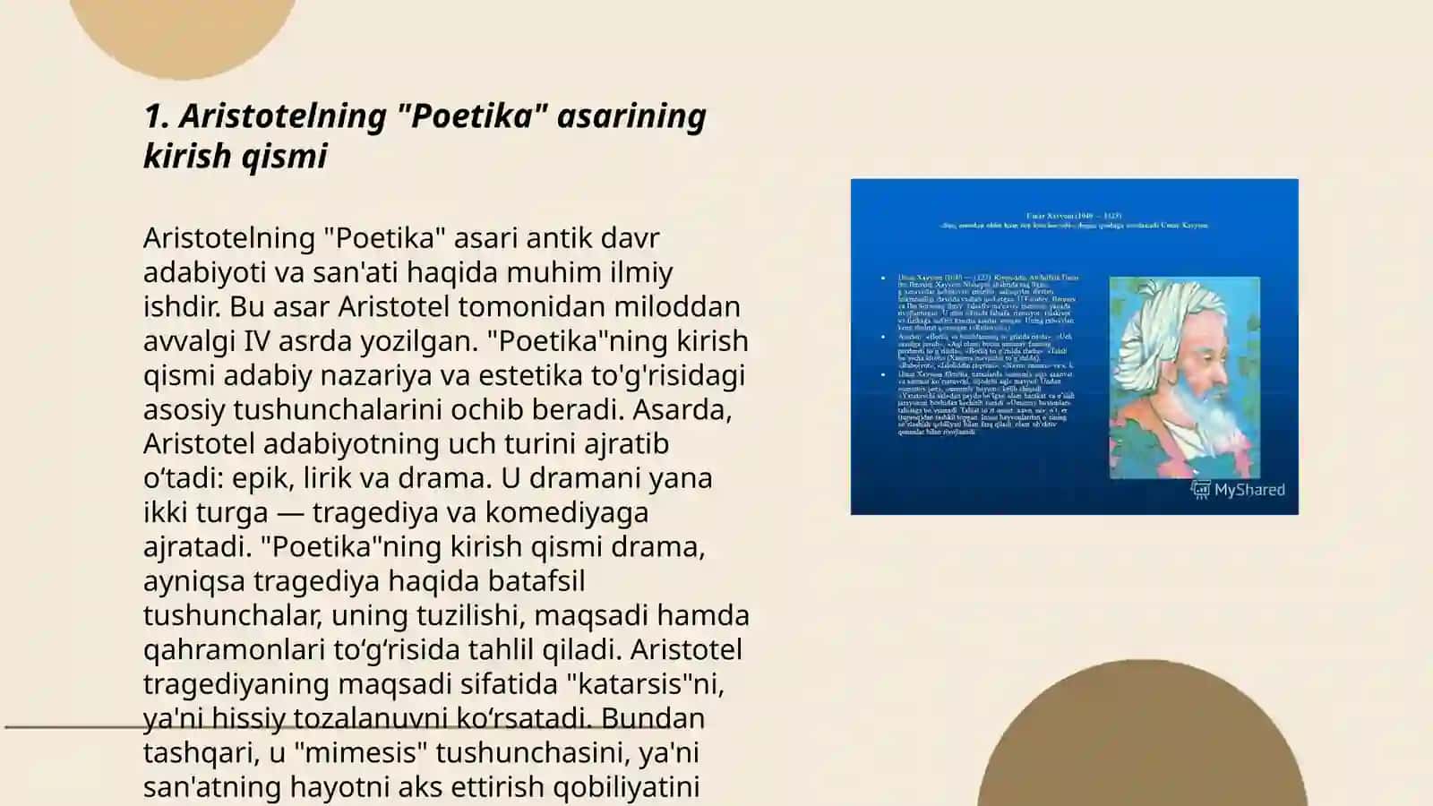 Aristotelning POETIKA asari tahlili 3