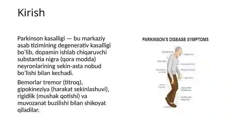 "Parkinson kasalligini davolashda ishlatiladigan dorivositlari" 3