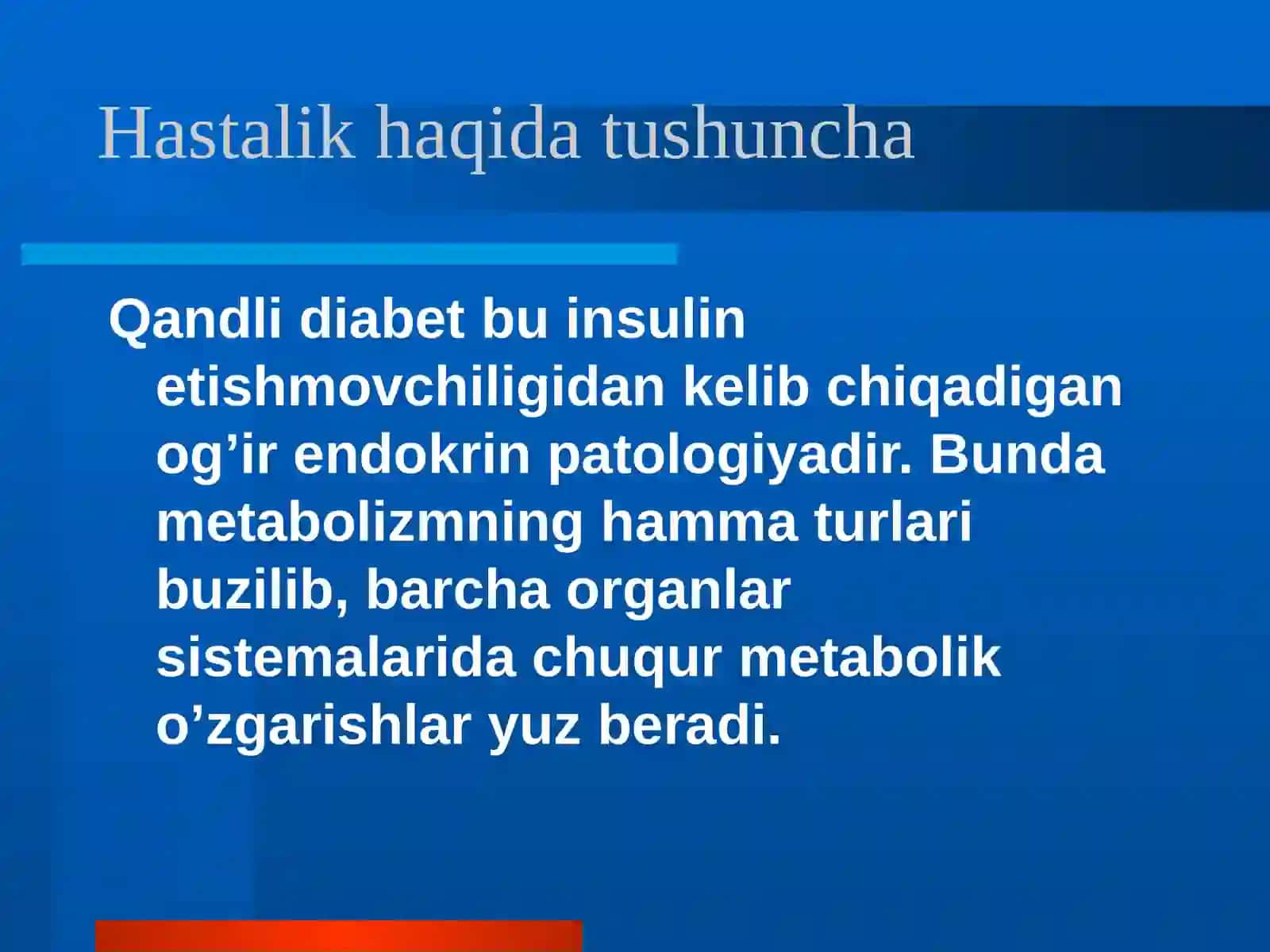 qandli Diabet: etiopatogenez, Klinika va davosi 3