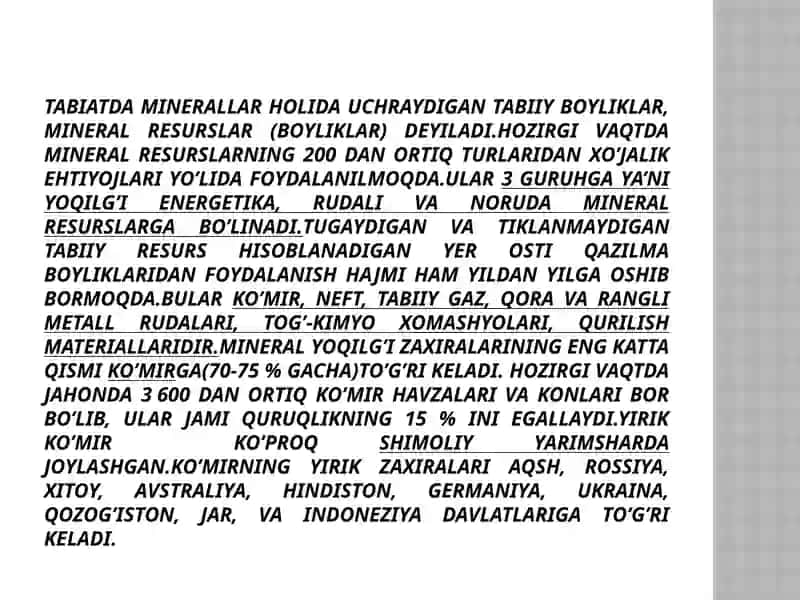 Mineralresurslar 3