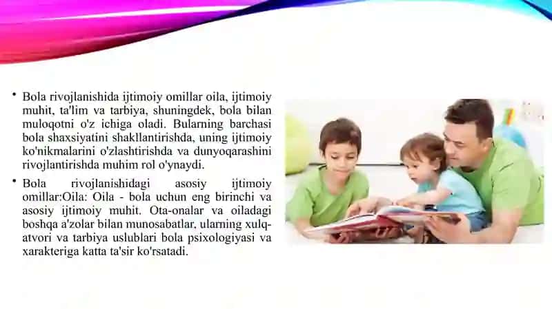 Bola rivojlanishida ijtimoiy omillar 3