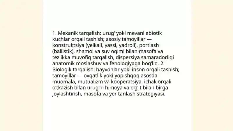 Mavalarni mexanik va biologik tarqalish 3