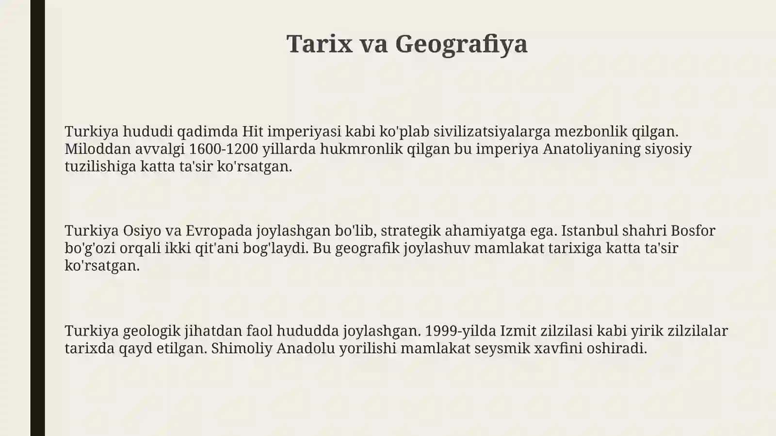 Turkiya: Asosiy Ma'lumotlar 3