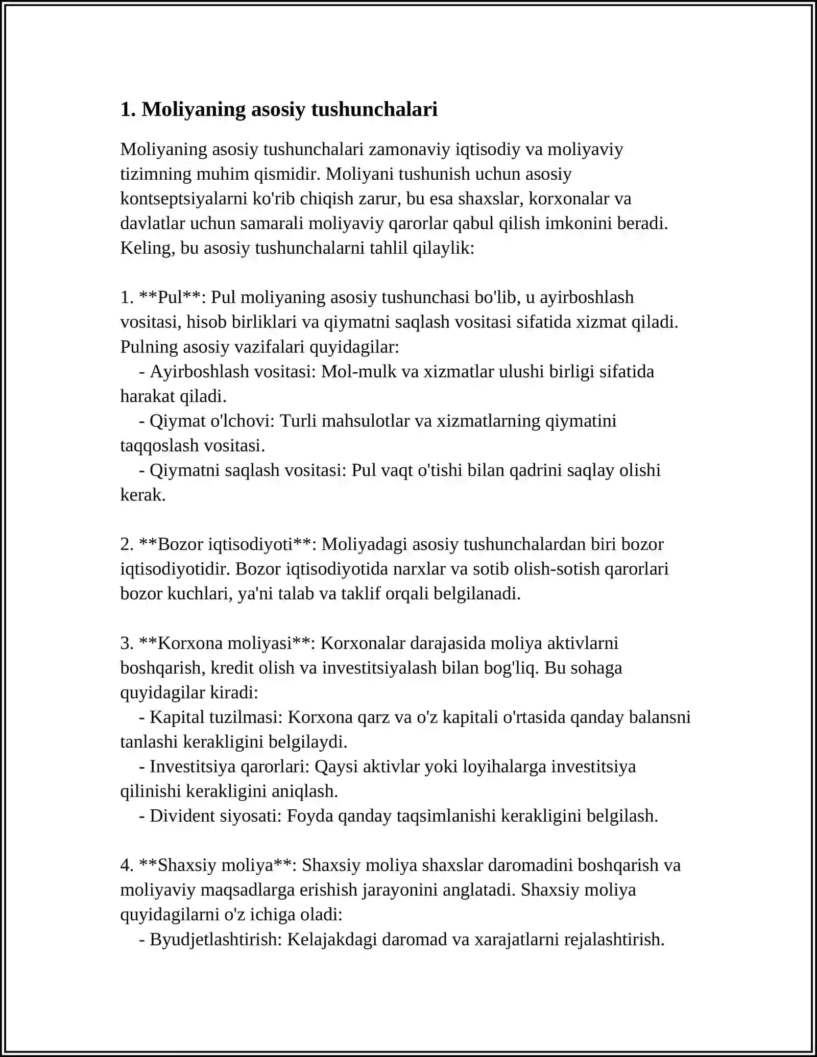 Moliyaning asosiy tushunchalari 3