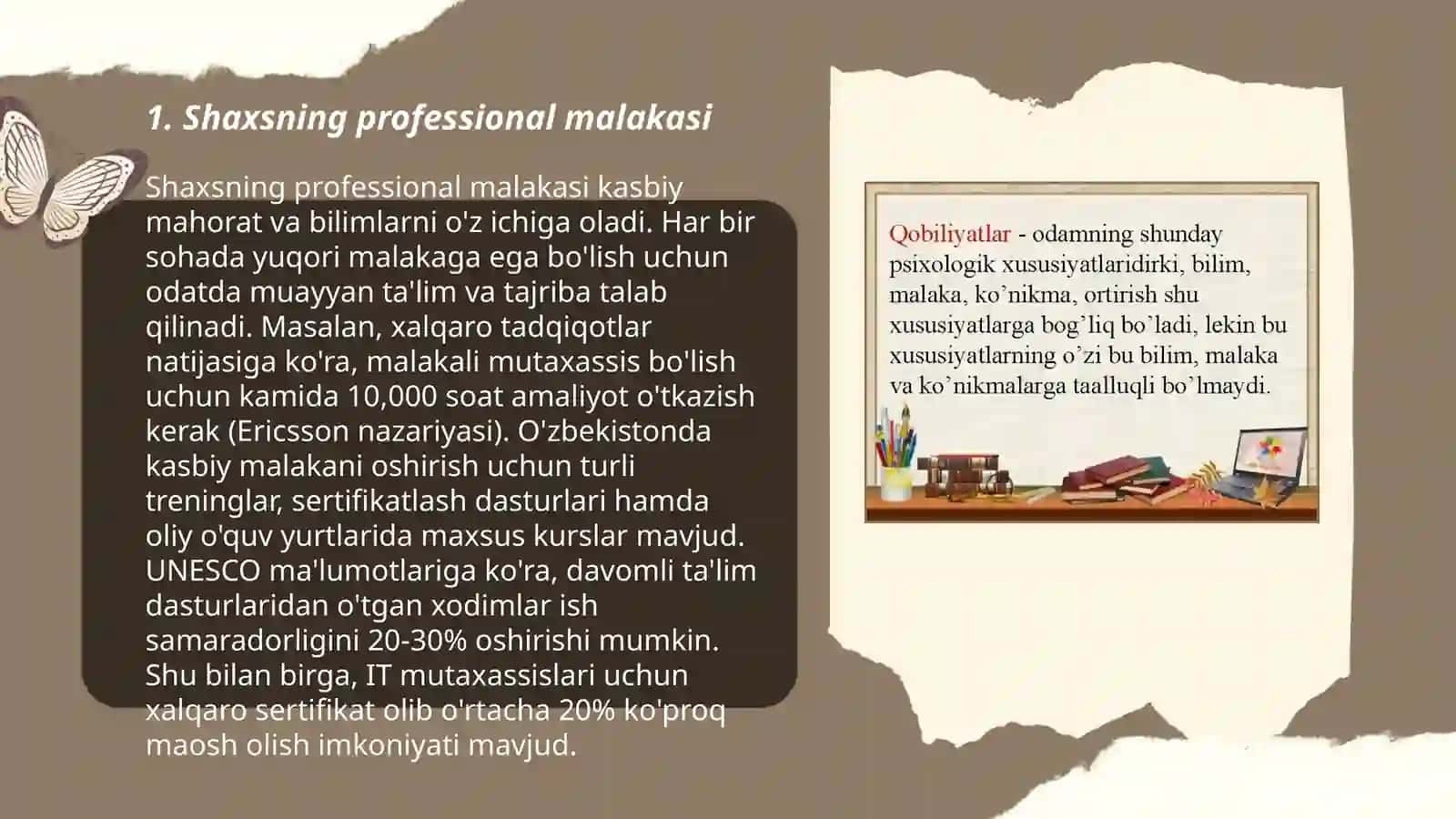 Shaxsning malaka va odatlari 3