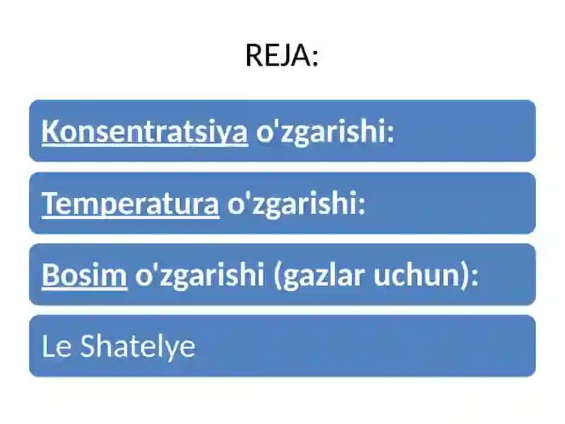KIMYOVIY MUVOZANATGA TA’SIR QILUVCHI OMILLAR 3