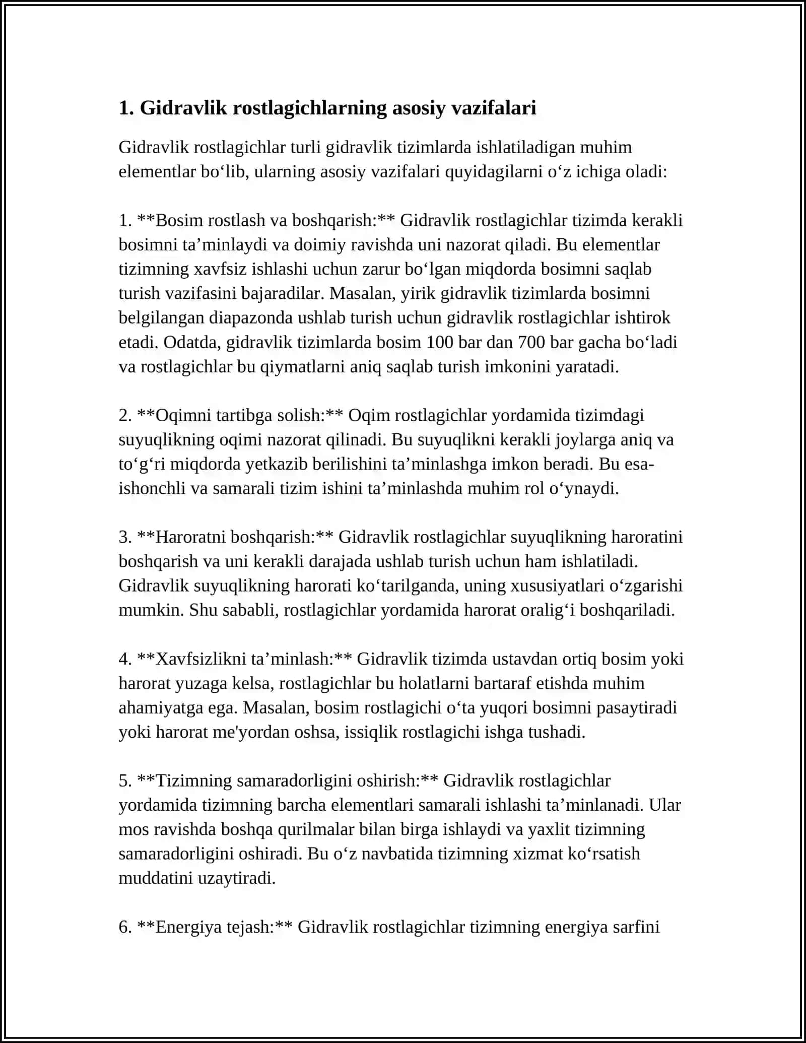 GIDRAVLIK ROSTLAGICHLAR 3