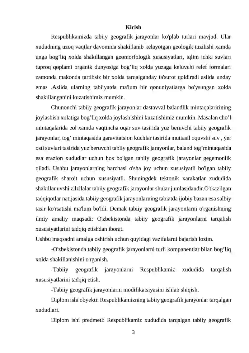 TABIIY GEOGRAFIK JARAYONLAR MAVZUSINI O’QITISH GEOGRAFIYASI 3