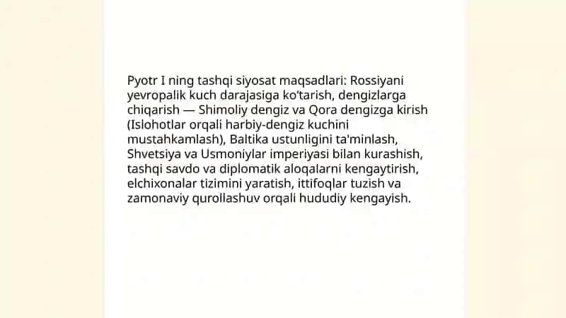 Pyotr I ning tashqi siyosati va diplomatiyasi 3