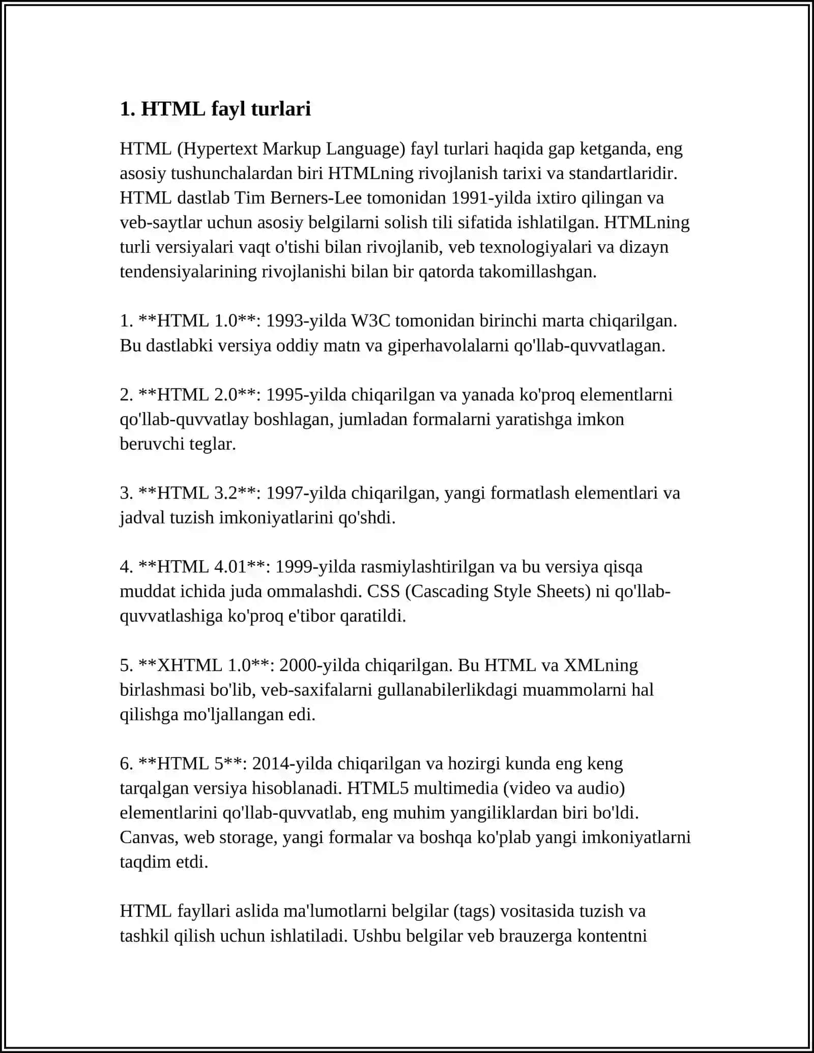 HTML FAYLLAR YARATISH 3