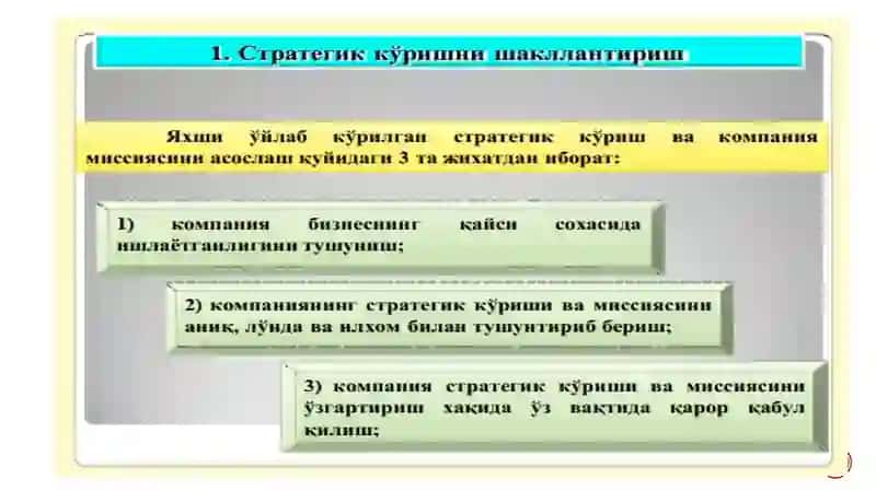 Стратегияни бажаришнинг вазифалари 3