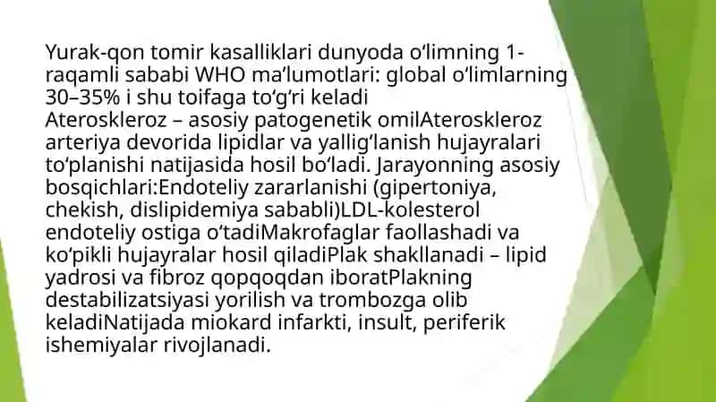 Oon tomir kasalliklari va ananaviy va kichik invaziv davolash usullar 3