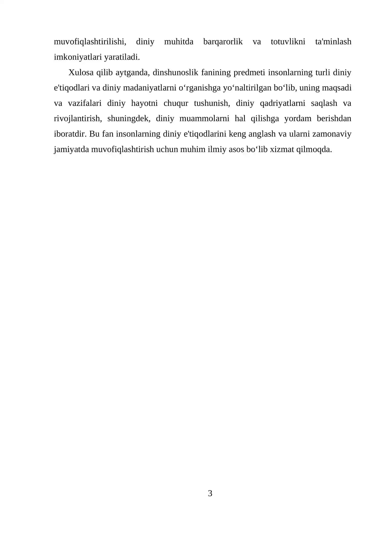 DINSHUNOSLIK FANINING PREDMETI, MAQSADI VA VAZIFALARI 3