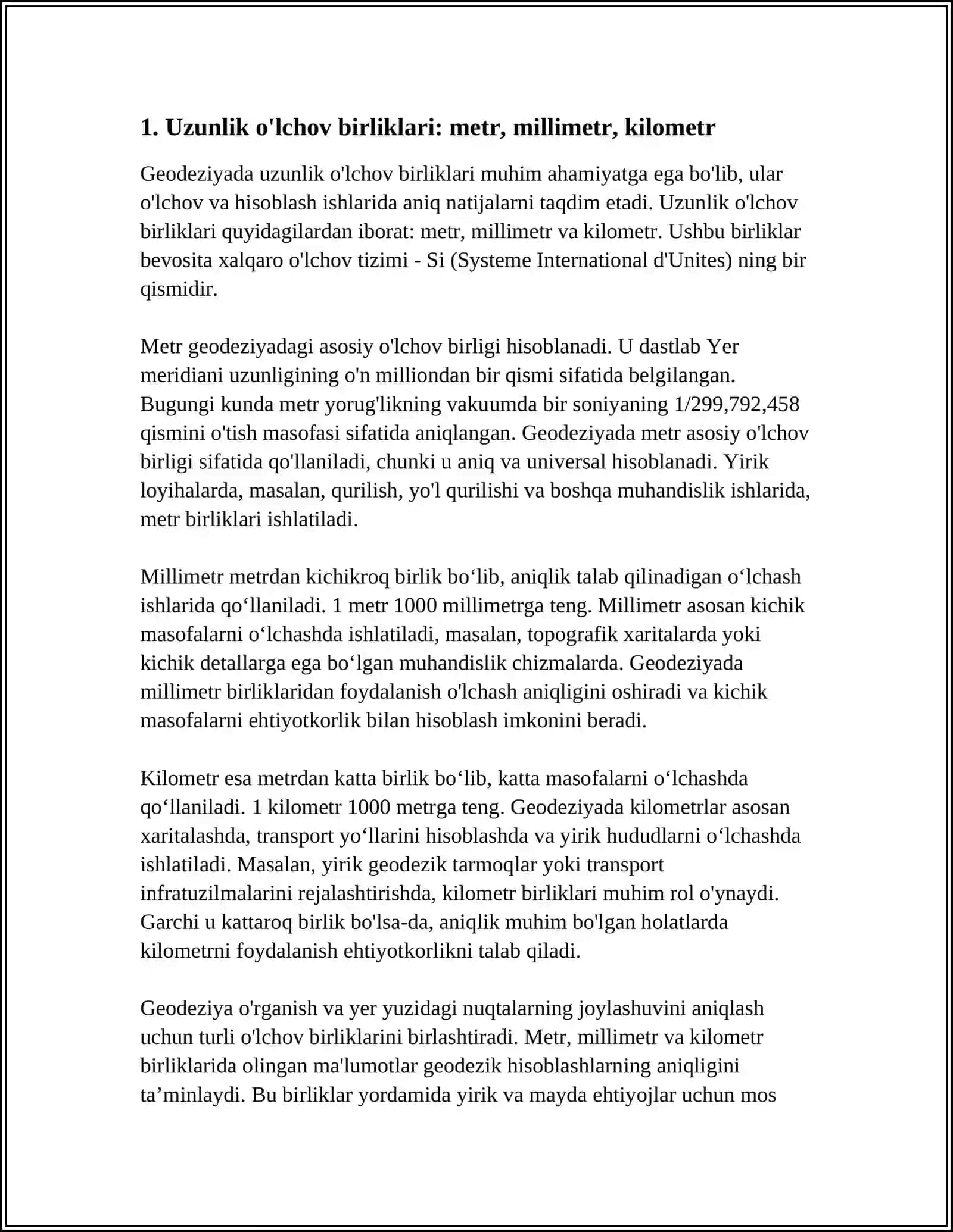 GEODEZIYADA QÔLLANILADIGAN ÓLCHOV BIRLIKLARI 3