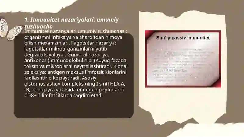 Immunitet (teoriyadari) g'oyalari 3