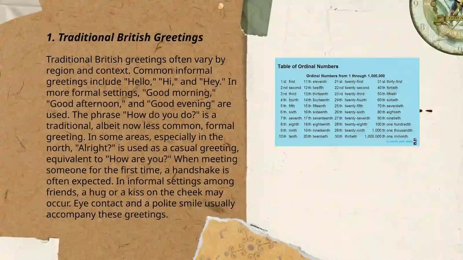 Greetings in Britain, America and Uzbekistan 3