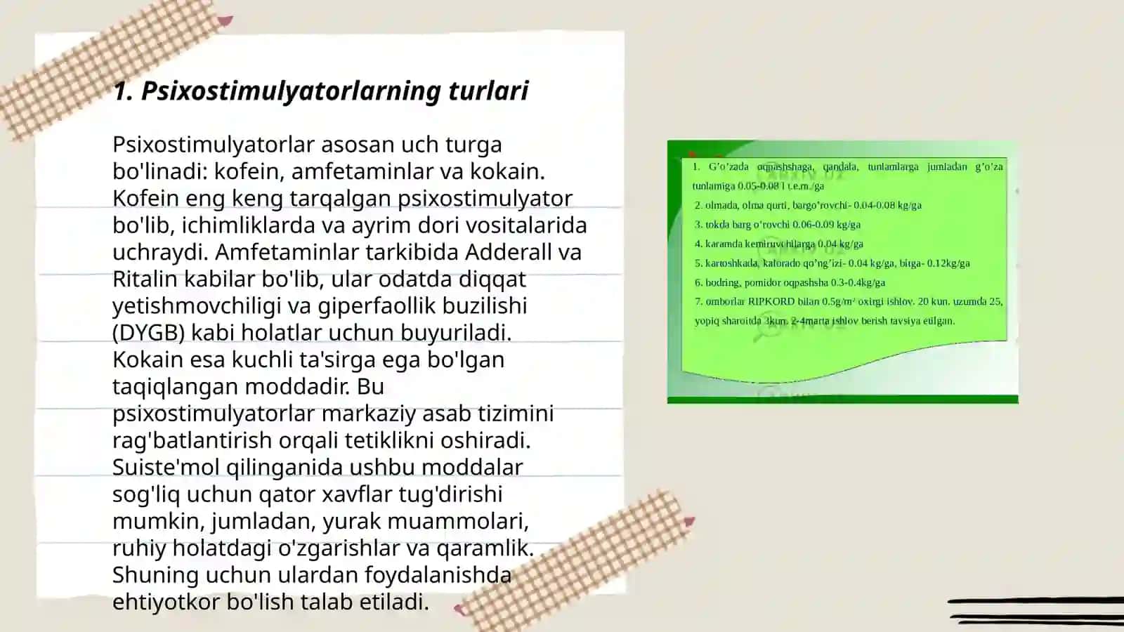 Psixostimulyatorlar.Depressiyaga qarshi vositalar 3
