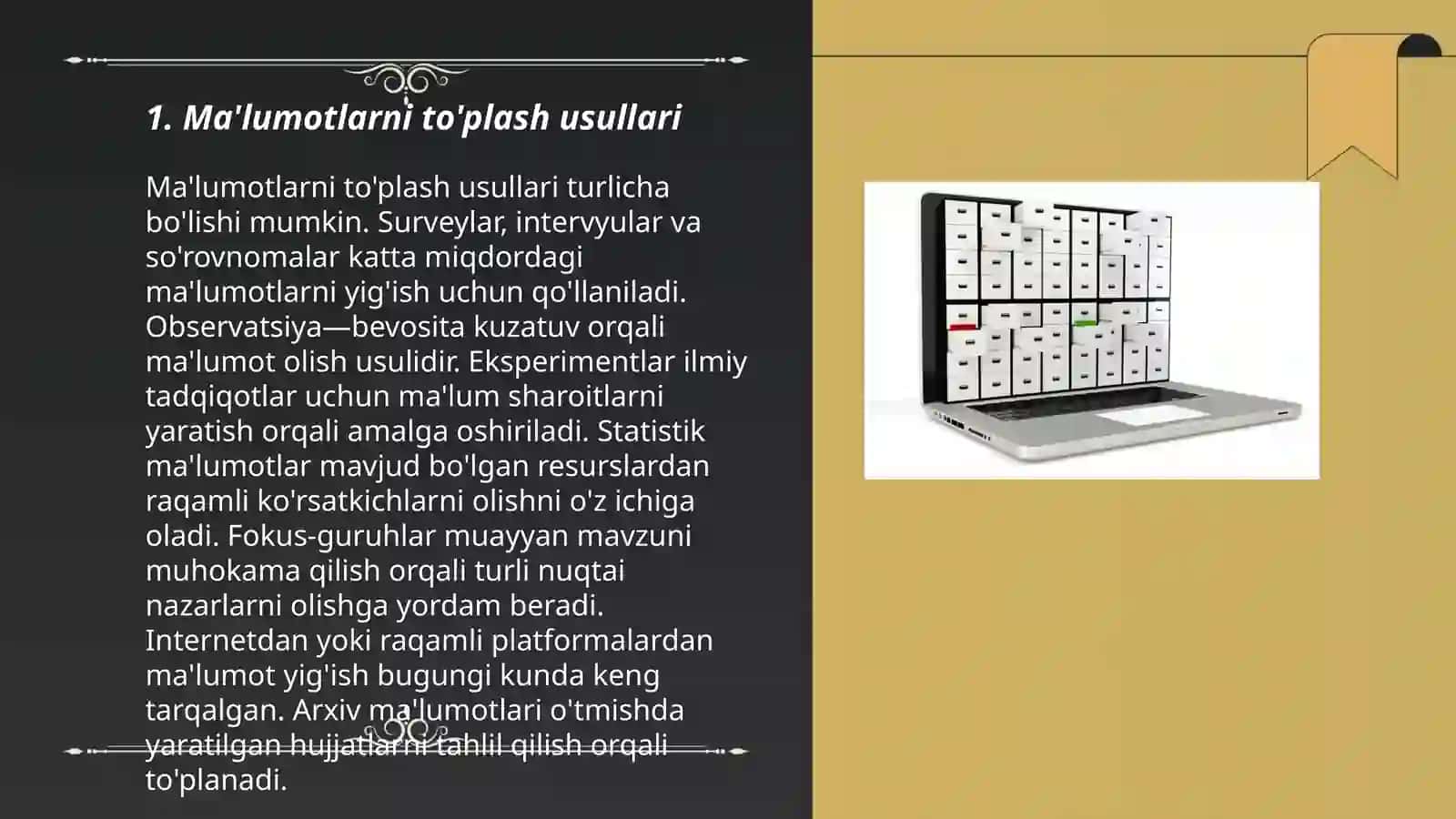 Ma'lumotlarni to'plash usullari 3