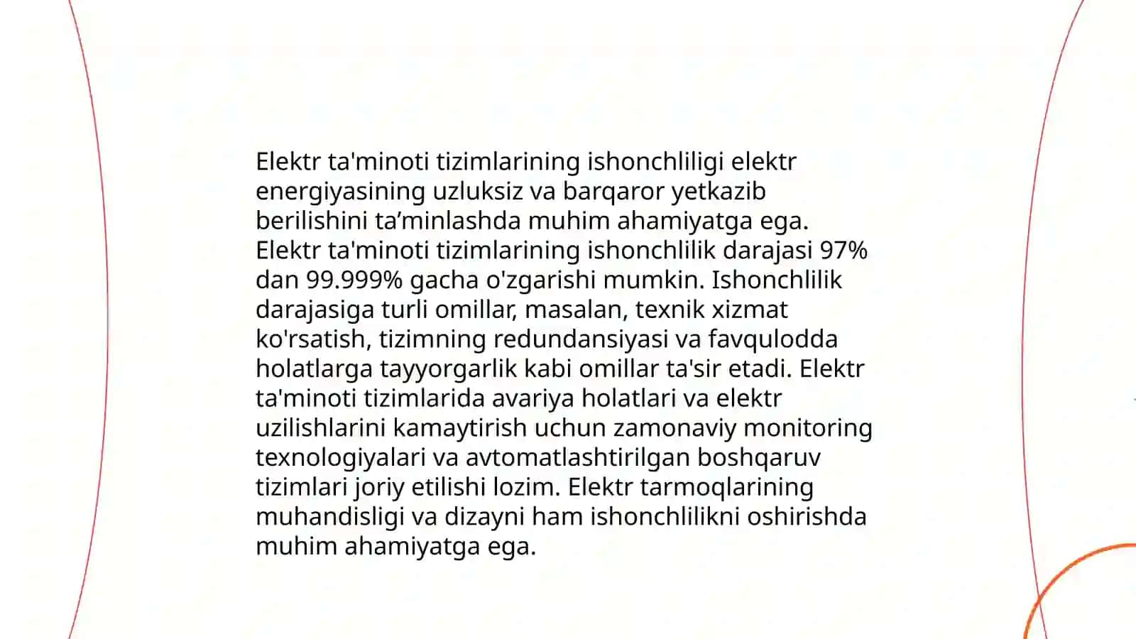 Elektr ta'minoti tizimlarining ishonchliligi 3