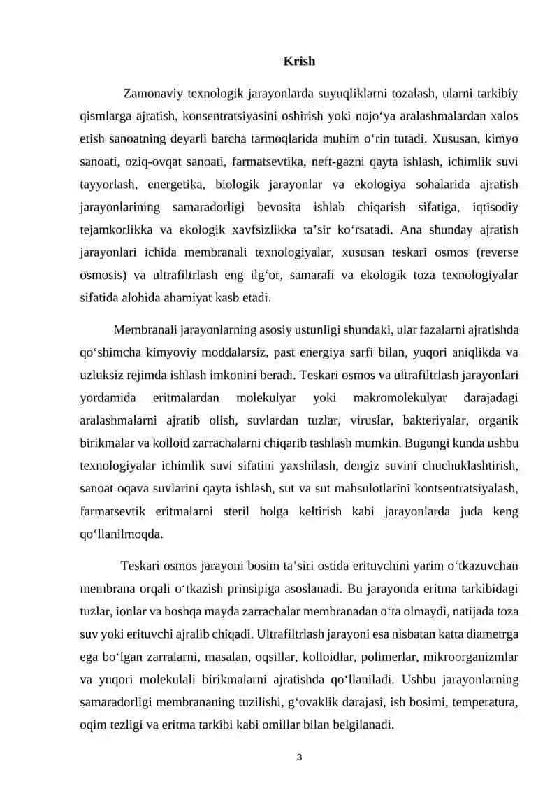 Teskari osmos va ultrafiltrlash 3