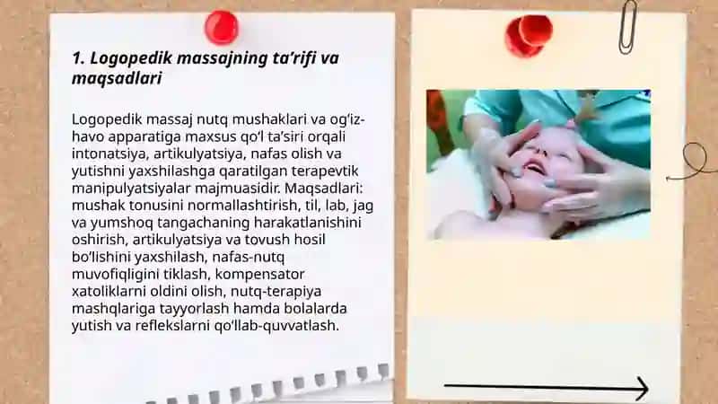 Logopedik massaj. Birlamchi diagnostika 3