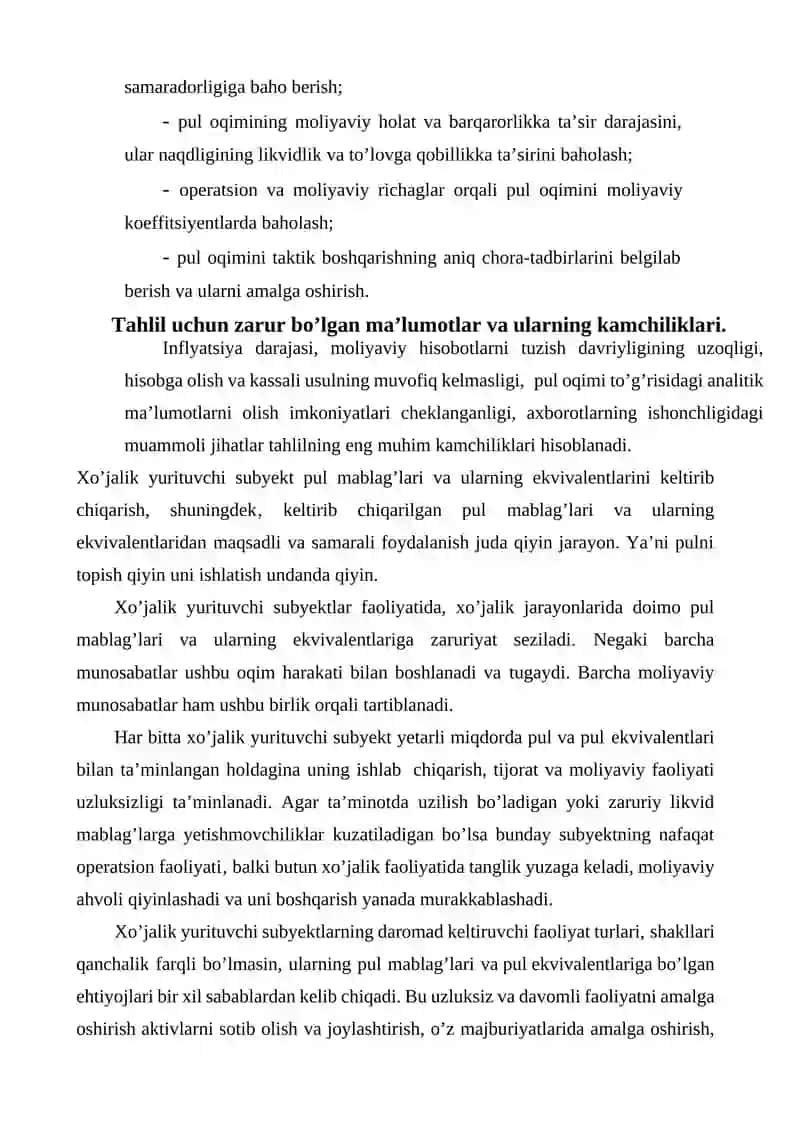 Pul oqimlari tahlili 3