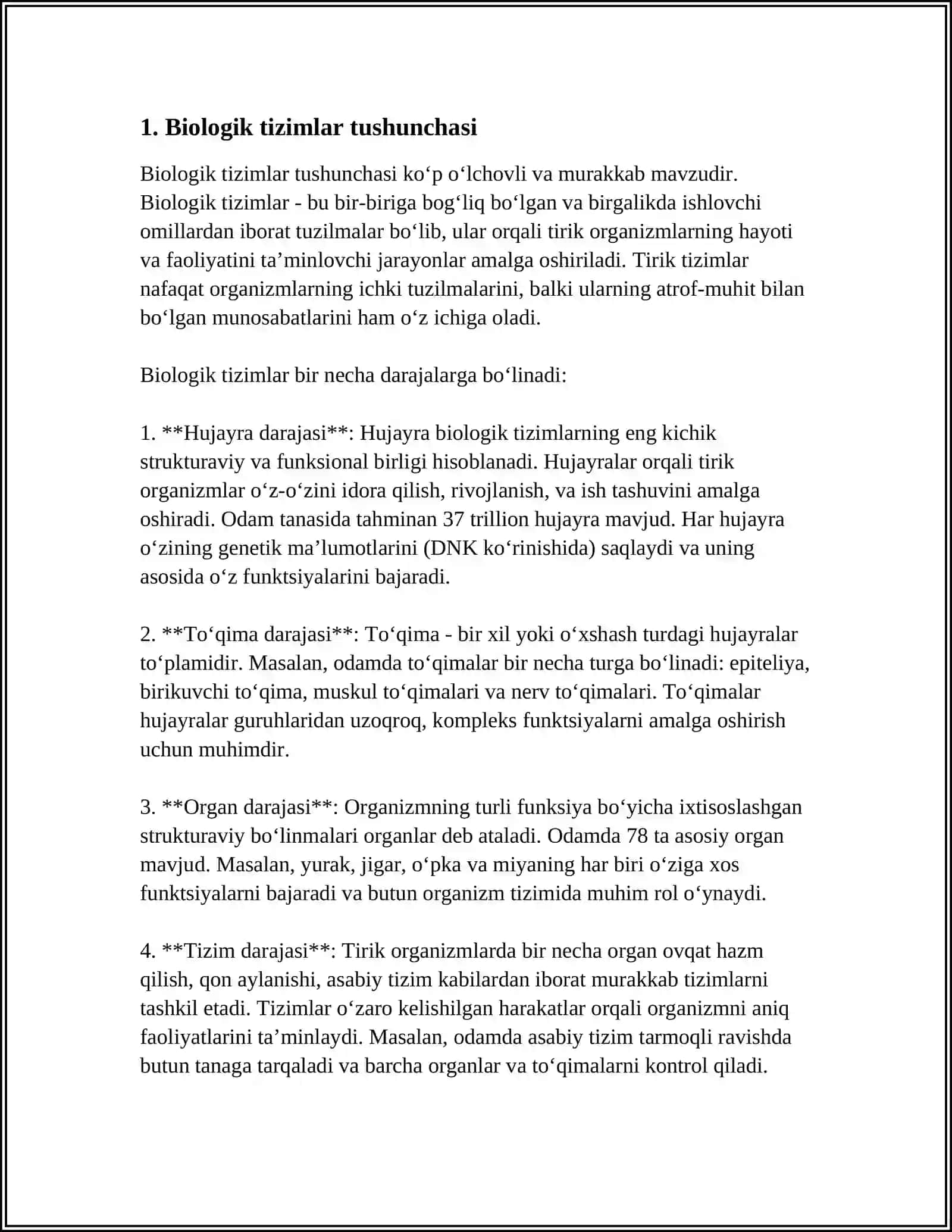 BIOLOGIK TIZIMLARNING MODELLARI 3