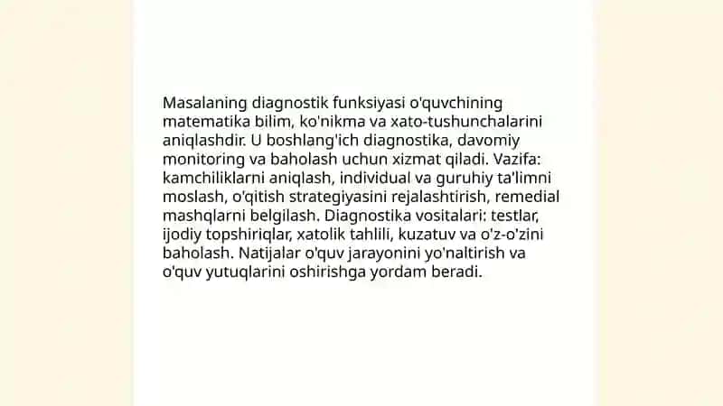 Masalaning bajaradigan funksiyalari 3