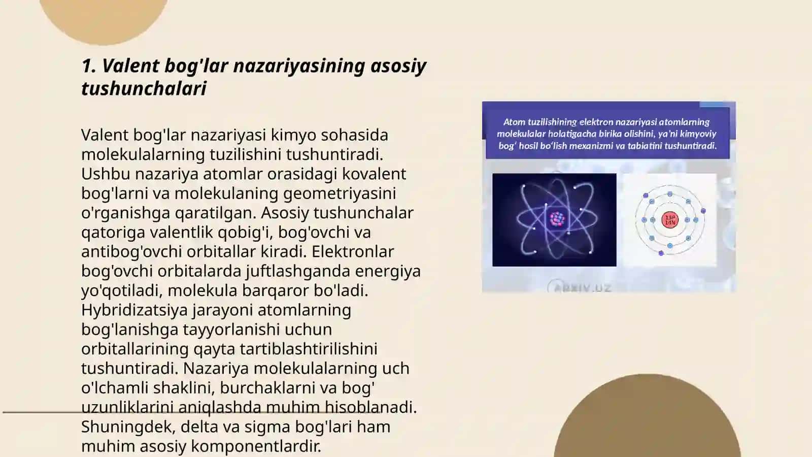 Valent bog'lar nazariyasi 3