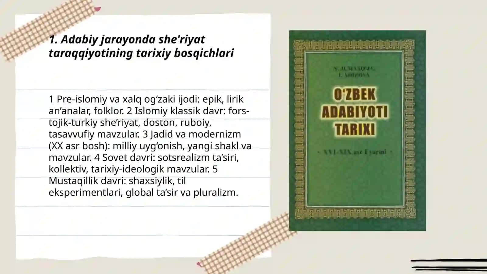 Adabiy jarayonda she'riyat taraqqiyoti 3