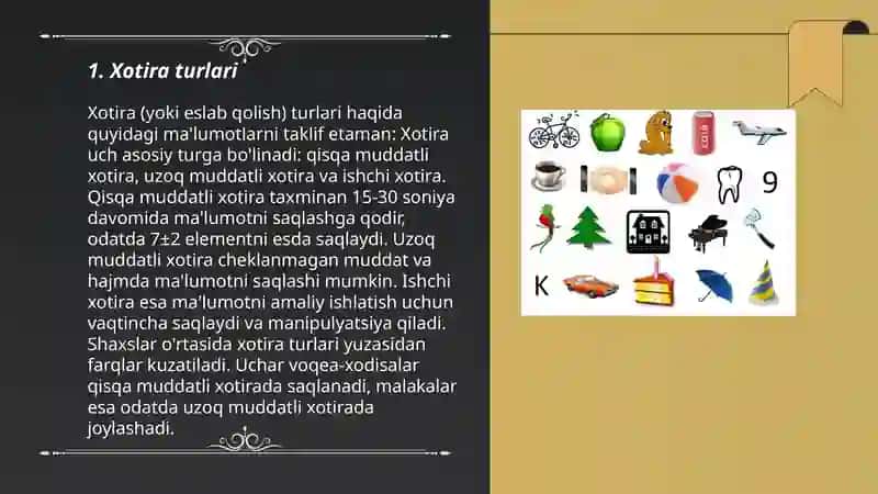 Xotira turlari va uning jarayonlari 3