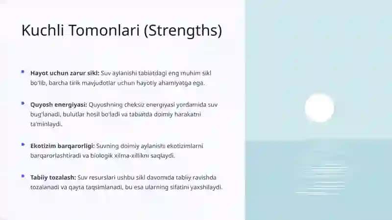 Tabiatda Suvning Aylanishi: SWOT Tahlil 3