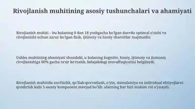 Rivojlantiruvchi muhit tashkil qilish 3