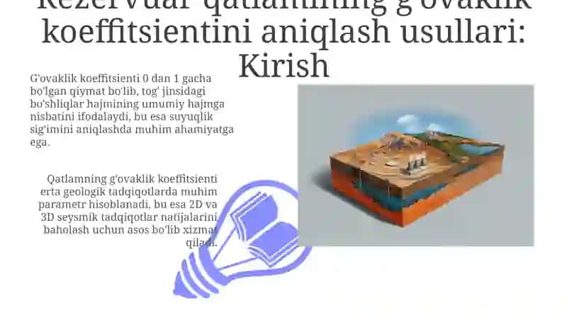 Rezervuar qatlamining g'ovaklik koeffitsientini aniqlash usullari 3